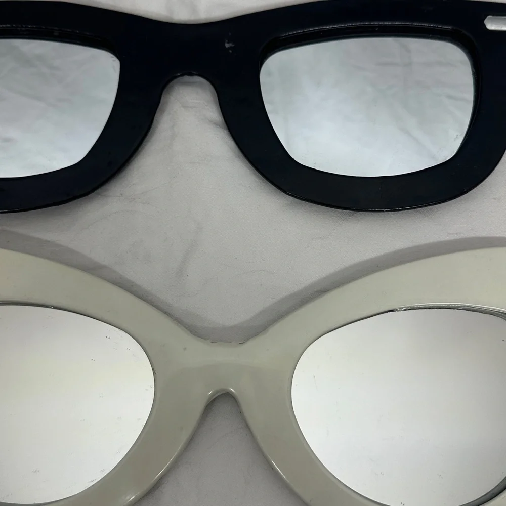 Cute Black and White Mirror Glasses Perfect Home Decor